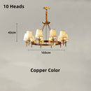 Axyaa Fabric Shade Iron Ceiling Chandelier for Bedroom Kitchen Living Room