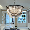 Axyaa Black Metal E14 LED Pendant Lights - Retro Loft Chain Hanging Lamp for Living Room