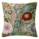 Axyaa Bird Flower Linen Pillowcase Sofa Cushion Cover Home 40x40-60x60