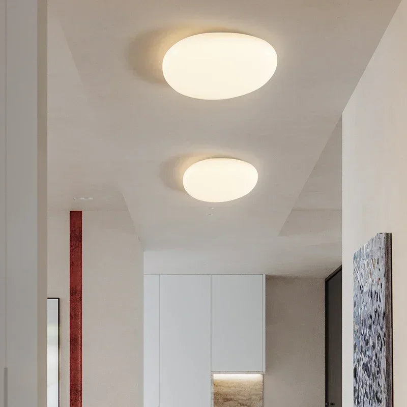 Axyaa Nordic LED Cream Ceiling Lamp for Modern Spaces
