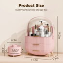 Axyaa Vanity Makeup Organizer with Lid, Drawers - Cosmetics Skincare Display Case