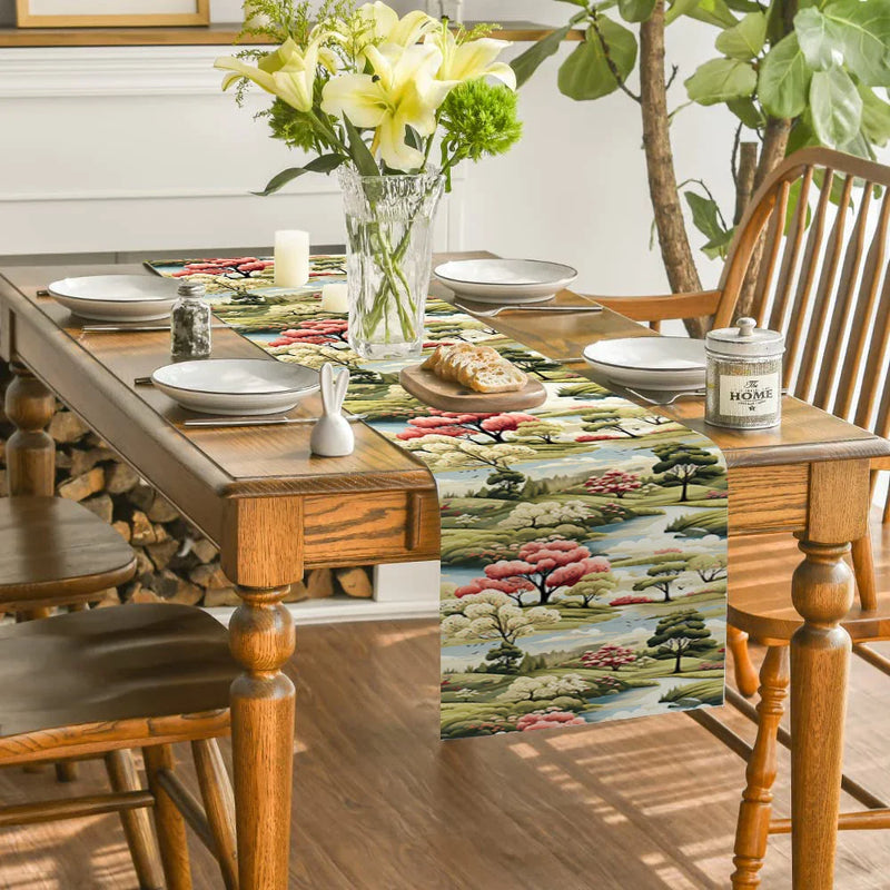 Axyaa Table Runner Wedding Decoration Cloth Dining Decor Runners Washable Dining Long Cloth