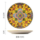 Axyaa Bohemian Ceramic Large Steak Plate for Home and Restaurant