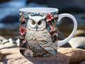 Axyaa 3D Owls Ceramic Mug: Bird Lover Gift for Office Coffee & Friends