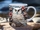 Axyaa 3D Owls Ceramic Mug: Bird Lover Gift for Office Coffee & Friends