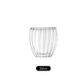 Axyaa Glass Cup Set - Stripe Double Wall High Borosilicate Tea Coffee Mug