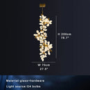 Axyaa White Grape Glass Pendant Lights for Dining Table Decor