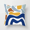 Abstract Geometric Mountain Pillowcase Blue Polyester for Sofa Hotel Office Seat Cushion Cover
