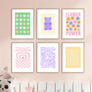 Purple Bear Love Wall Art Canvas Painting by Axyaa- Aesthetic Bedroom Decor