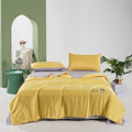 Axyaa Solid Color Tencel Cool Silk Washable Quilt Double Bed Four-Piece Set