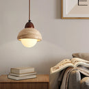 Axyaa Yellow Travertine LED Pendant Lamp Wood Nordic Hanglamp Lustre