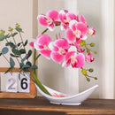 Axyaa Simulated Butterfly Orchid Ceramic Flowerpot Set for Home Decoration