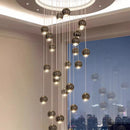 Axyaa Crystal Chandelier Stair Pendant Living Room Interior Lighting