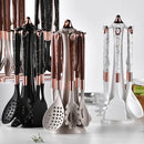 Axyaa Silicone Kitchenware Set with Storage Rack - 8 Piece Cooking Tools