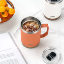 Axyaa Stainless Steel Coffee Mug with Handle & Lid, Insulated Water Cup