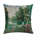 Axyaa Flower Pattern Cushion Cover Cotton Linen Throw Pillow Case for Home Sofa Decor