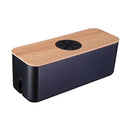 Axyaa Wooden Cable Storage Box Power Strip Case for Organized Wire Management