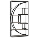 Axyaa Industrial 5-Tier Bookcase, 70.8" Tall Etagere with 8 Open Vintage Grey Shelves