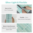 Axyaa Green Tile Backsplash Stickers, Water/Mold Resistant, 30x30cm