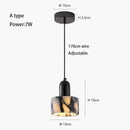 Axyaa Marble Stone Chandelier: Nordic Pendant Light, Small Bedroom Ceiling Lamp