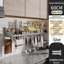 Axyaa Kitchen Storage Rack: Waterproof, Multifunctional, Wall-Mounted Seasoning & Knife Holder
