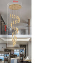 Axyaa Crystal Chandelier Stair Pendant Lamp Living Room Interior Lighting