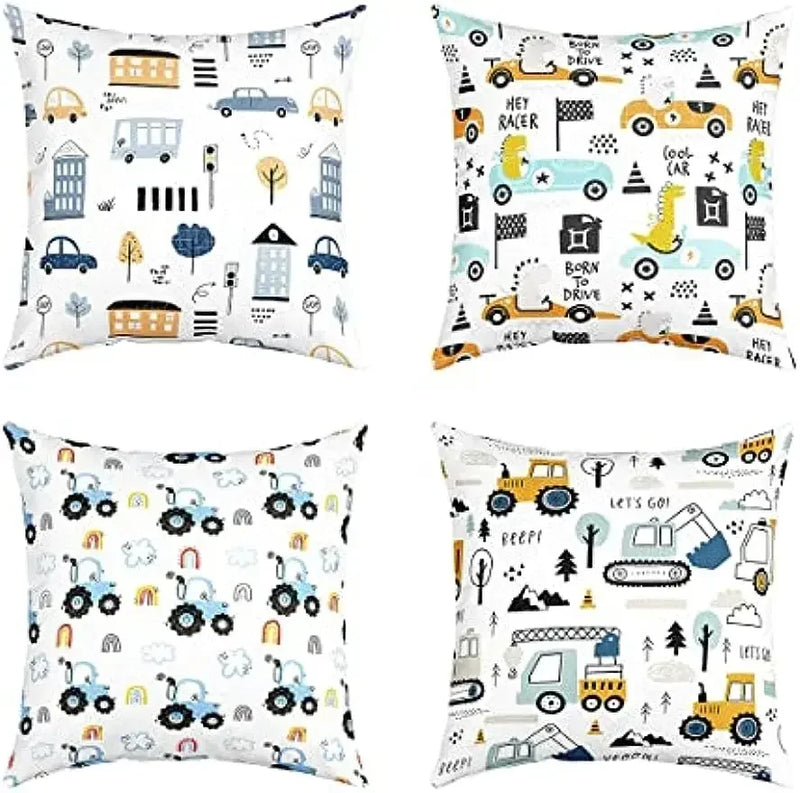 Axyaa White Decorative Pillowcase, Short Plush Square Cushion Cover