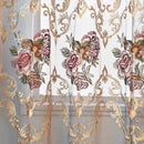 Axyaa Neoclassical Gauze Sheer Embroidered Tulle Curtains