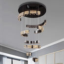 Axyaa Crystal Chandeliers: Modern LED Ceiling Hanging Light for Living Room