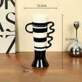 Ceramic Vase with Abstract Geometric Design by Axyaa