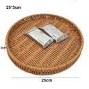 Axyaa Rattan Wicker Serving Baskets - 10 Styles for Bread, Fruit, Vegetables Basket in Khaki