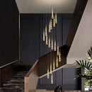 Axyaa Crystal Chandelier: Modern LED Pendant Lighting for Restaurant, Bar, and Staircase.