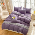 Axyaa Washed Cotton Double-Layer Yarn Lace 4-Piece Set, Breathable & Skin-Friendly