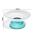 Axyaa Striped Glass Fruit Plate | Dessert Salad Bowl and Nut Storage Plate