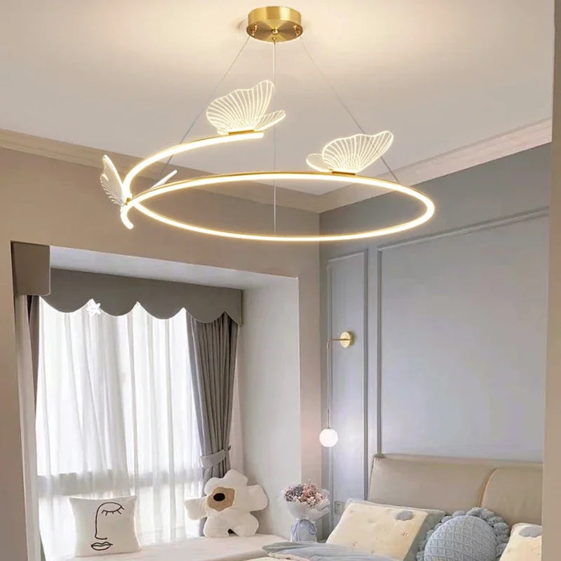 Axyaa Butterfly Ceiling Chandelier: Modern Minimalist Nordic Design Hanging Light Home Decor