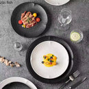 Axyaa Matte Striped Ceramic Plate Set for Molecular Cuisine Tableware