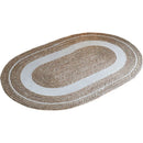 Axyaa Round Woven Rattan Carpets, Natural Straw Floor Mats for Living Room & Bedroom