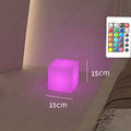 Axyaa RGB Cubic Table Lamp: 16 Colors Dimmable for Bedroom, Living Room, Patio & Party.
