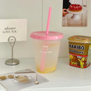 Axyaa Kawaii Straw Lid Tumbler Portable Reusable Drinking Bottle