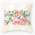 Axyaa Owl Floral Plant Pattern Printed Throw Pillow Cover