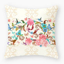 Axyaa Owl Floral Plant Pattern Printed Throw Pillow Cover