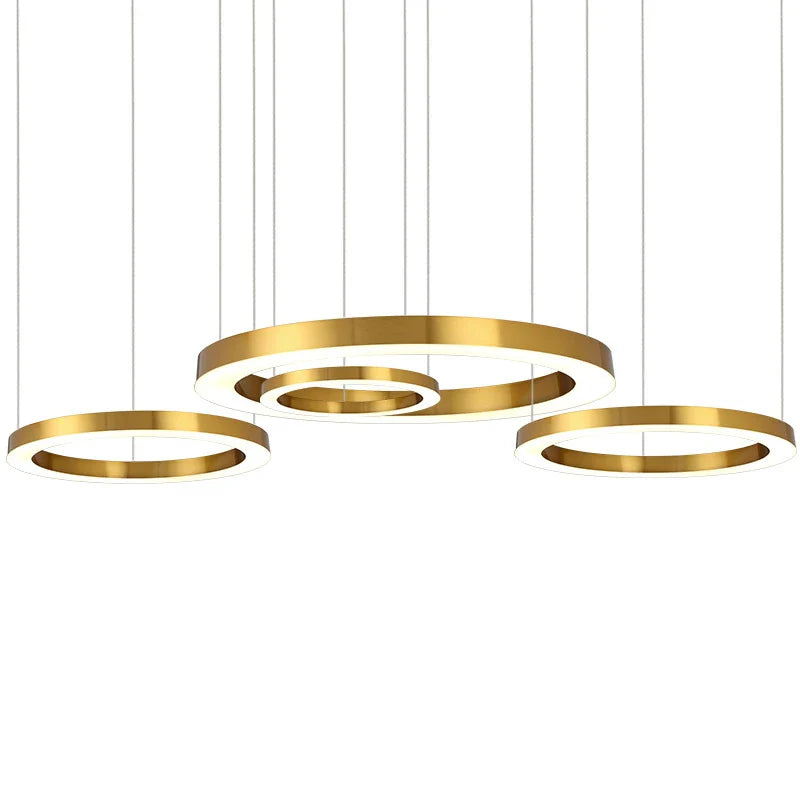 Axyaa Gold Ring LED Pendant Light for Dining & Living Room