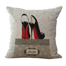 Axyaa Elegant Woman Red Wine Linen Cushion Cover for Home & Car Decor