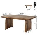 Axyaa Farmhouse Coffee Table, 47.24-Inch Center Cocktail Table with Sturdy Base