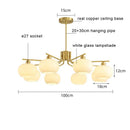 Axyaa Cream Glass Sphere Ceiling Chandelier. Modern Living Room, Bedroom, Dining Room Lighting.