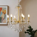 Axyaa Crystal Copper Chandelier Pendant Lights with LED Candle, Luxury Home Decor