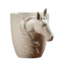 Axyaa Ceramic Espresso Cup with Animal Statue Handle, 180ml - White
