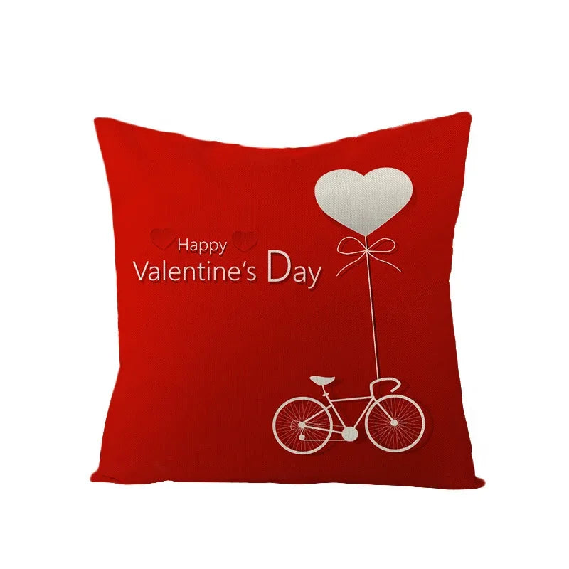 Valentine's Day Love Heart Cushion Cover 45x45cm by Axyaa