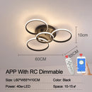 Axyaa Modern LED Chandelier: Dimmable, App Control, Circle Rings, Living Room/Bedroom, Black/White