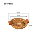 Axyaa Rattan Wicker Serving Baskets Set Tabletop Display Handle 10 Styles Khaki